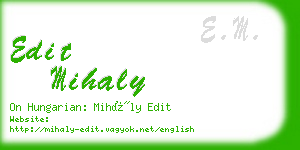 edit mihaly business card